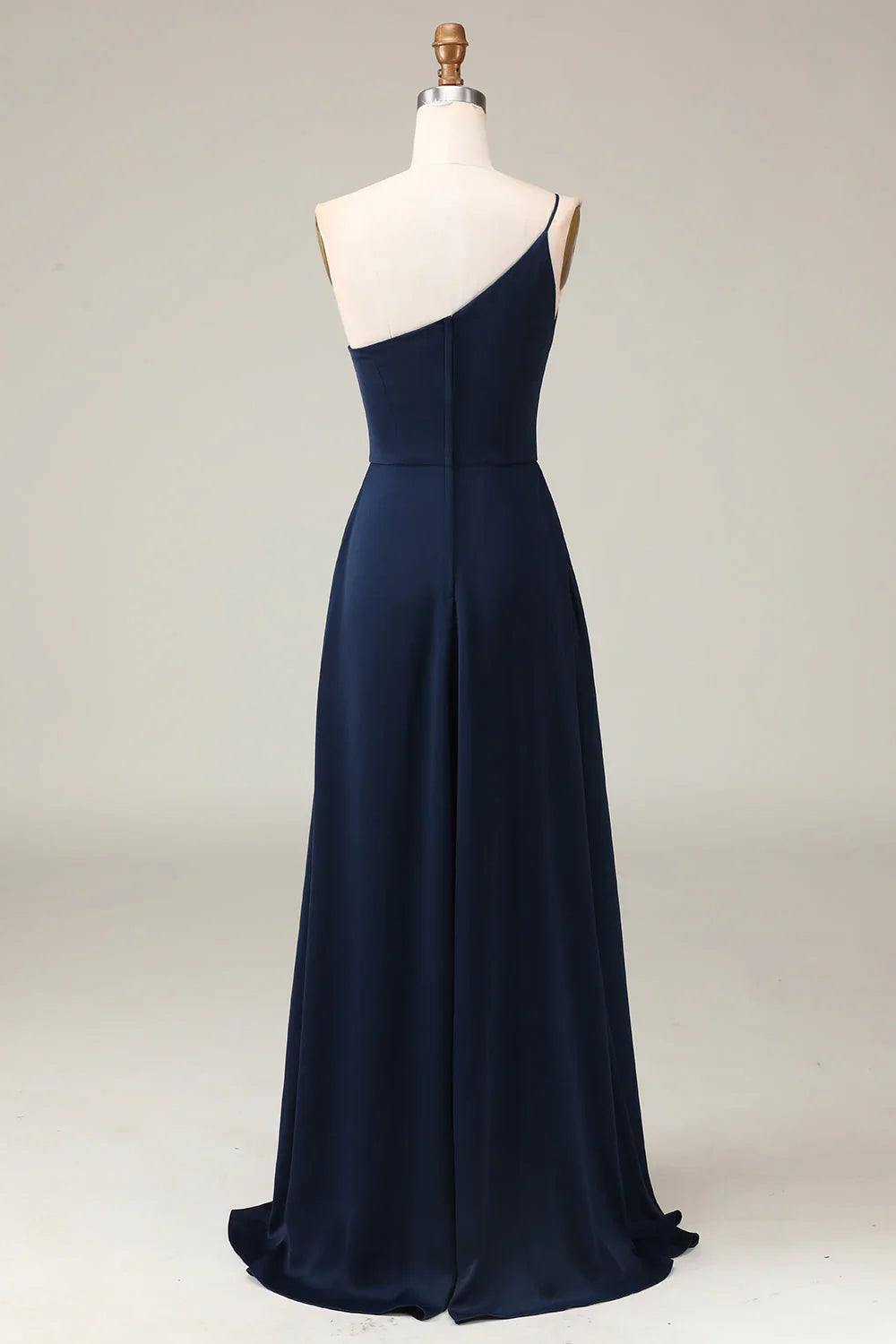 A-Line Chiffon One Shoulder Floor Length Bridesmaid Dress