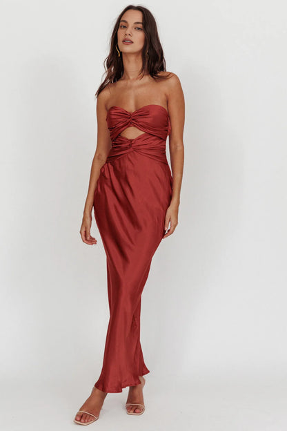 Dress Double Twist Maxi Dress Steel Blue Off the Shoulder Lace Up Ankle-Length Prom Dress