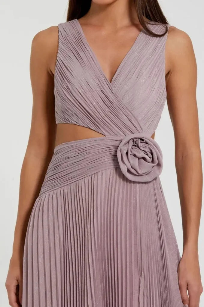 Trendy A-Line V Neck Sleeveless Zipper Up Floor-Length Prom Dress