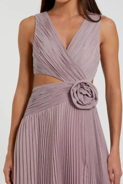 Trendy A-Line V Neck Sleeveless Zipper Up Floor-Length Prom Dress