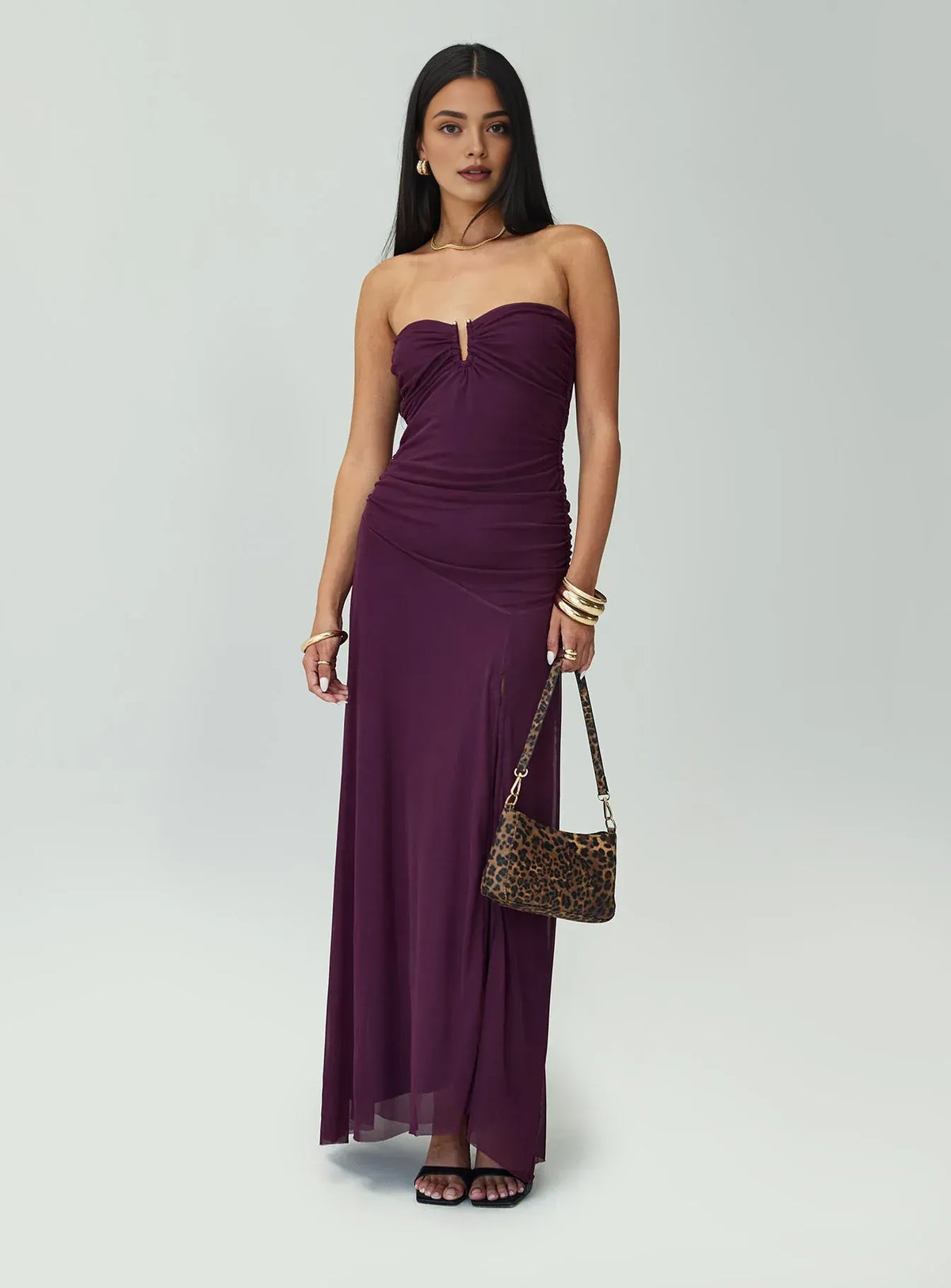 Trendy Fitted Strapless Sleeveless Backless Floor-Length Prom Dress