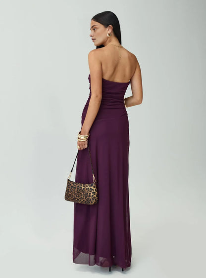Trendy Fitted Strapless Sleeveless Backless Floor-Length Prom Dress