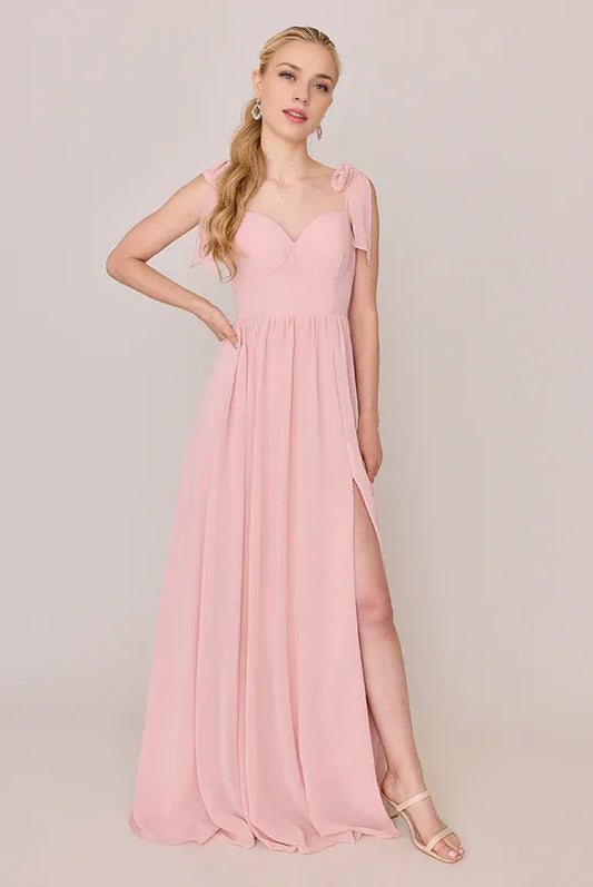 Trendy Flowing A-line Sweetheart Neck Sleeveless Back Zipper Ankle-Length Bridesmaid Dress