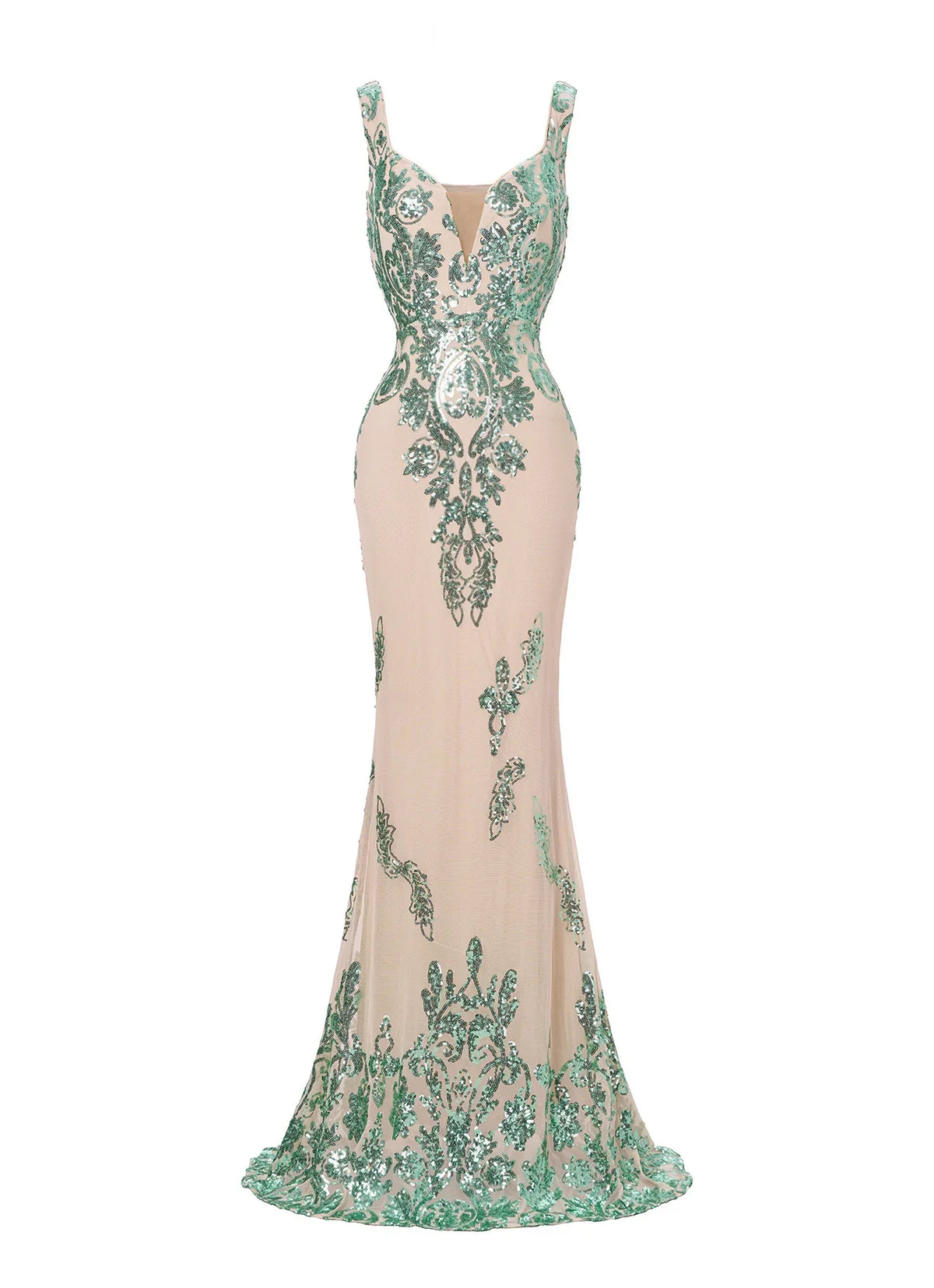 Trendy Mermaid V-Neck Sleeveless Back Zip Floor-Length Prom Dress