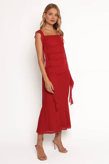 Trendy Sheath Square Neck Sleeveless Backless Floor-Length Prom Dress