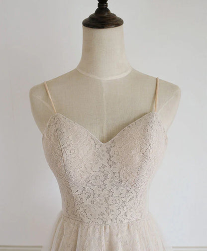 Tulle Lace Spaghetti Straps Prom Homecoming Dress