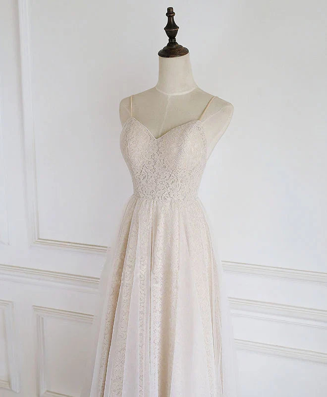 Tulle Lace Spaghetti Straps Prom Homecoming Dress