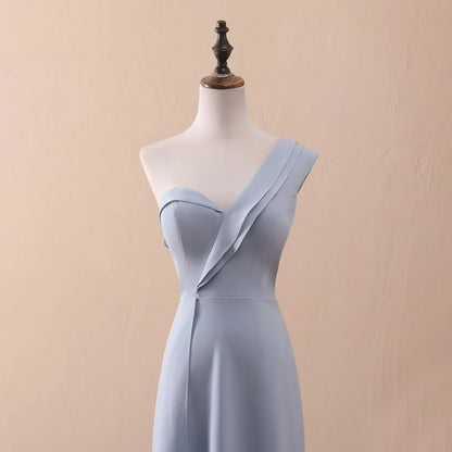 Unique High-Low One Shoulder Engagement Dress Floor Length Prom Party Dress With Sleeveless