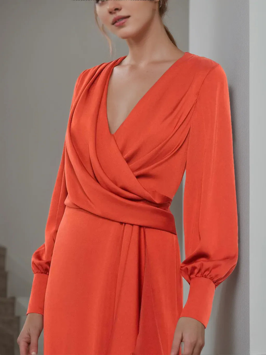 Prom Dresses Stores A-Line/Princess V-Neck Long Sleeves Floor-Length Mother of the Bride Dresses With Ruffles Prom Dress Formal Women's Dresses