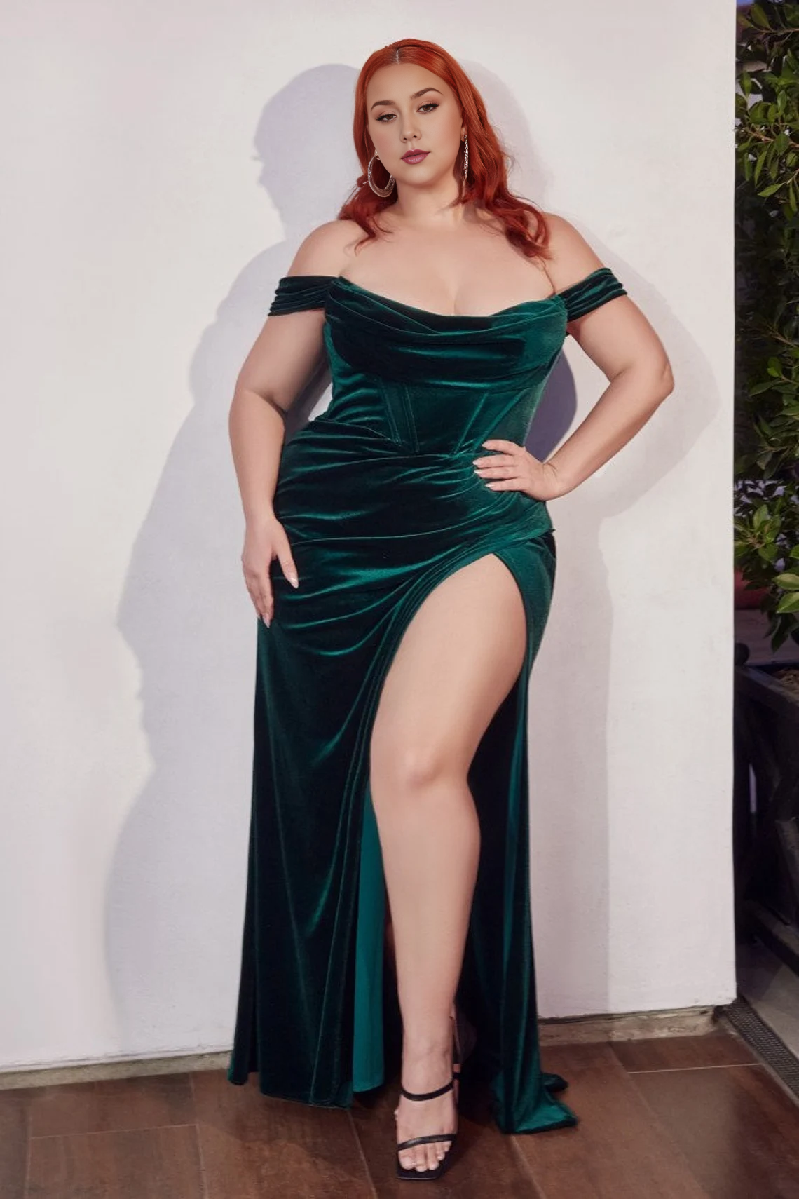 Velvet Corset Off the Shoulder Gown Side Slit Off the Shoulder Dress Prom Bridesmaid Gala Evening Formal Gown Corset Gown