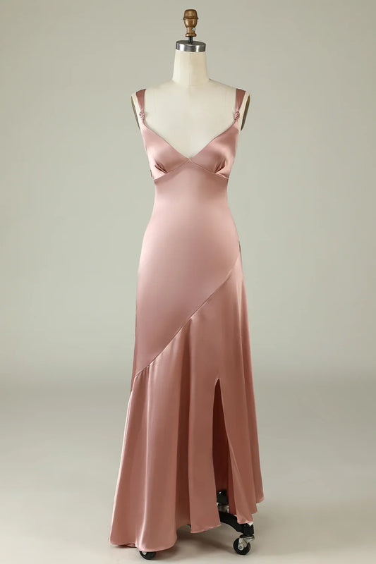 Asymmetrical Bridesmaid Dress With Slit