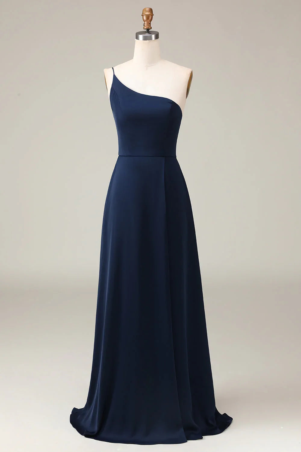 A-Line Chiffon One Shoulder Floor Length Bridesmaid Dress