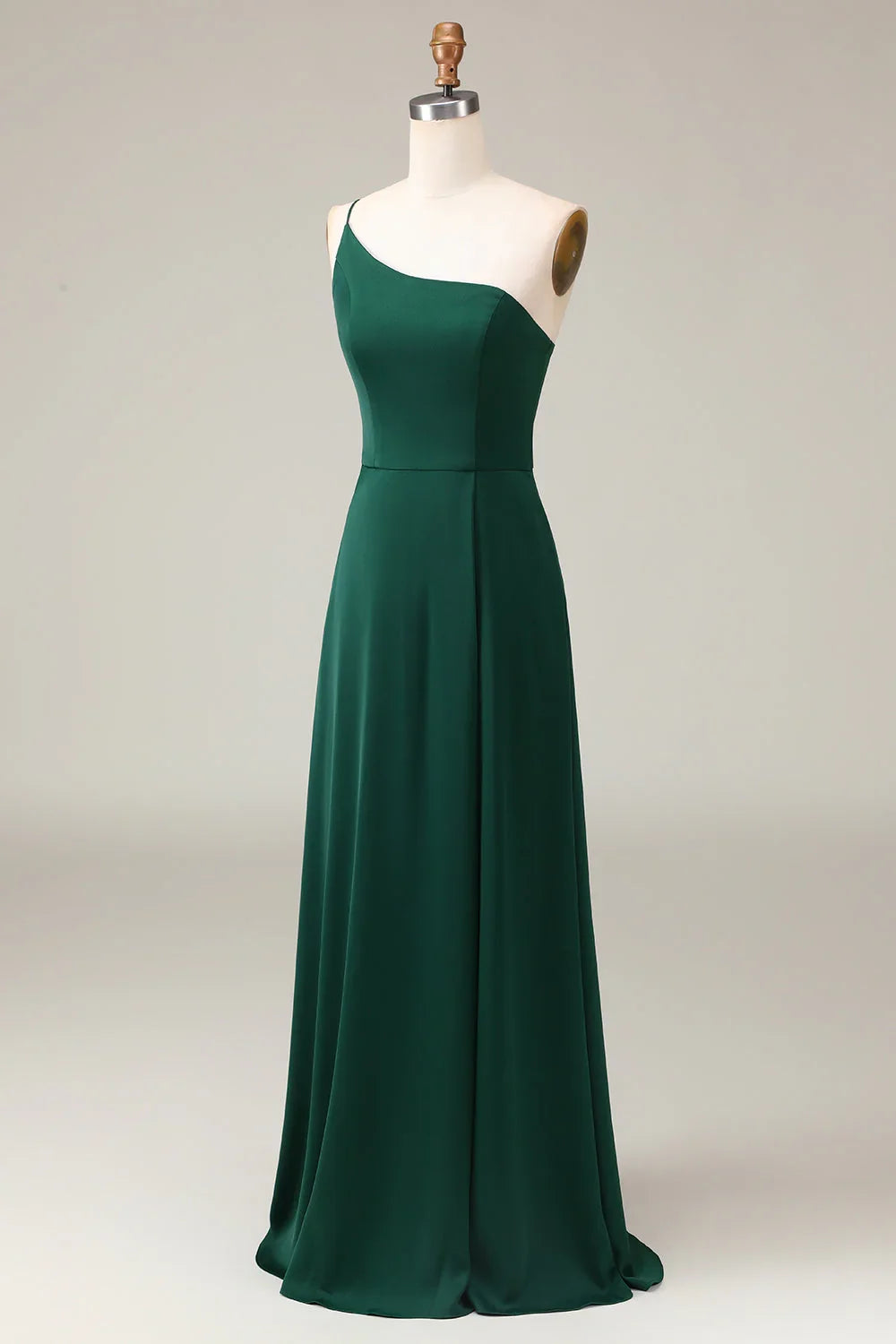 A-Line Chiffon One Shoulder Floor Length Bridesmaid Dress
