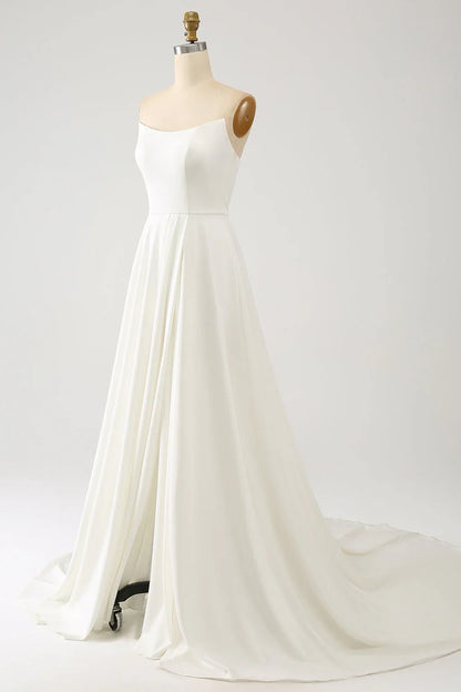A Line Long Chiffon Wedding Dress With 3D Butterflies