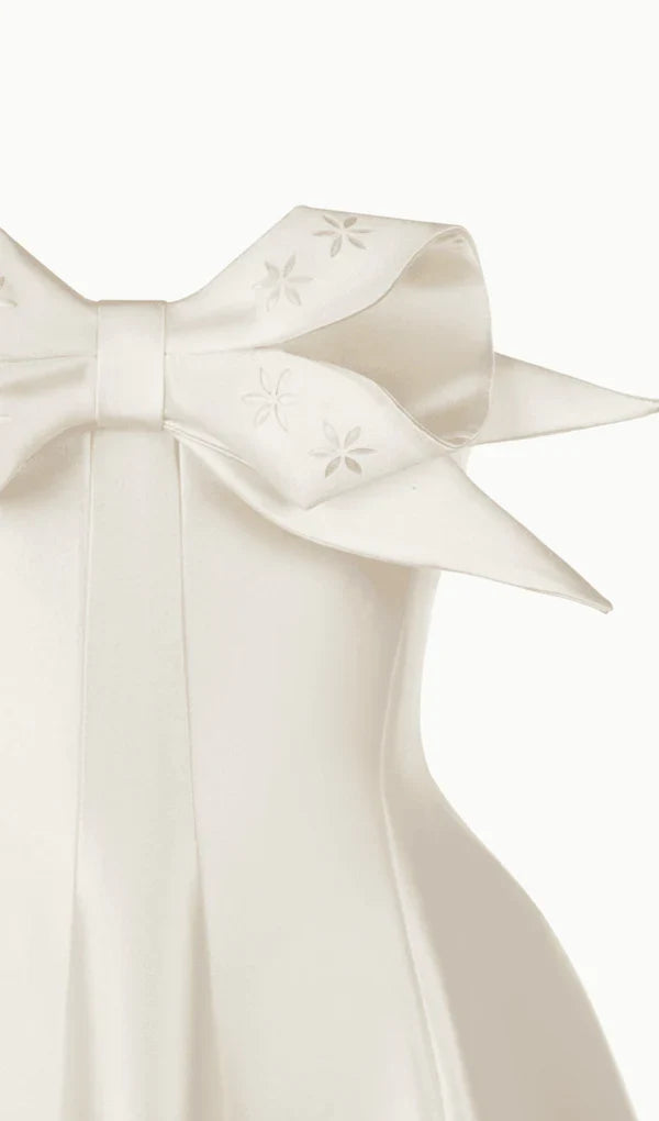 A-Line Sleeveless Strapless With a Bow On The Chest Prom Dress