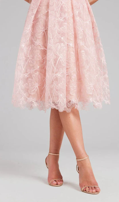 Off-the-Shoulder A-Line Strapless Waistband Lace Back Zipper Prom Dress