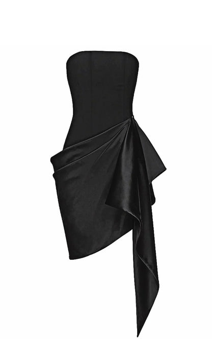Ruched Mini In Black Prom Dress