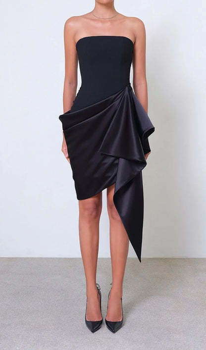 Ruched Mini In Black Prom Dress