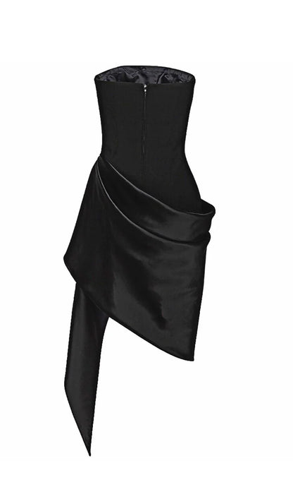Ruched Mini In Black Prom Dress