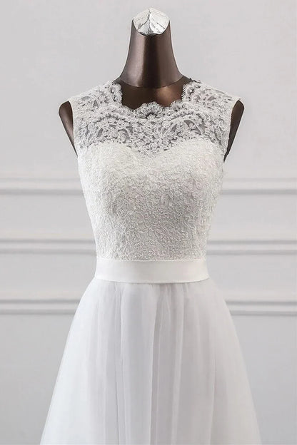 Sweetheart Lace Up Sleeveless Long Wedding Dress