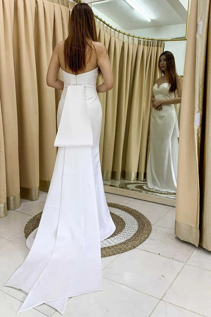 Strapless High-Waisted Long Wedding Dress