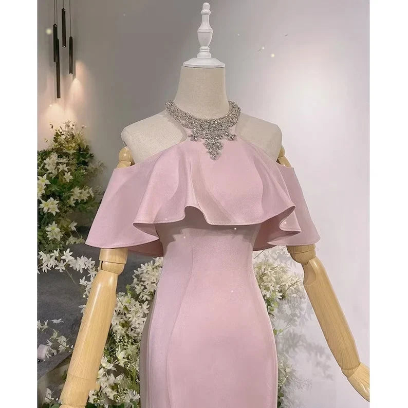 Vintage Off The Shoulder Long Mermaid Prom Dress