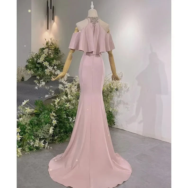 Vintage Off The Shoulder Long Mermaid Prom Dress