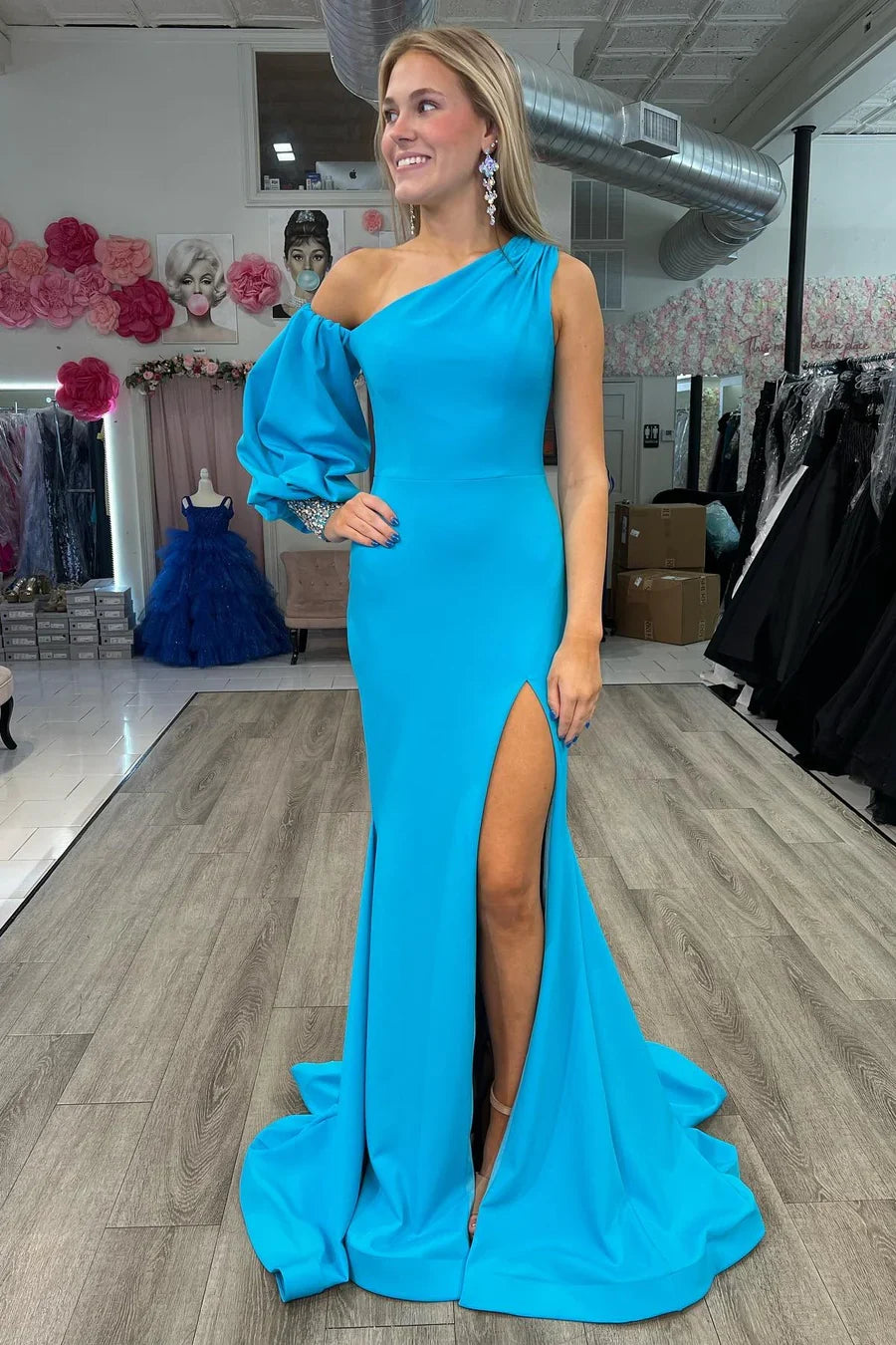 Asymmetrical Mermaid Prom Dress with Slit