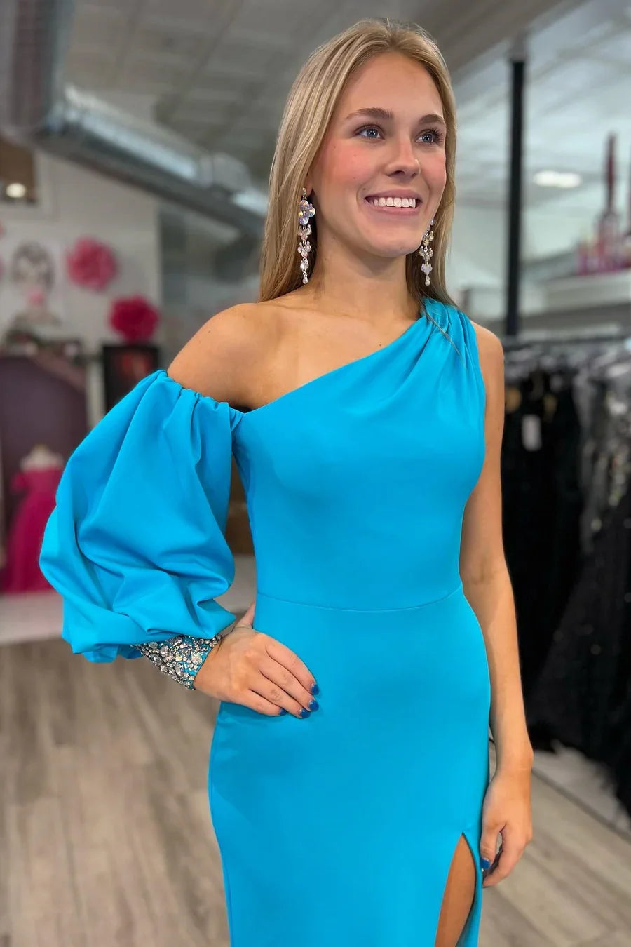 Asymmetrical Mermaid Prom Dress with Slit