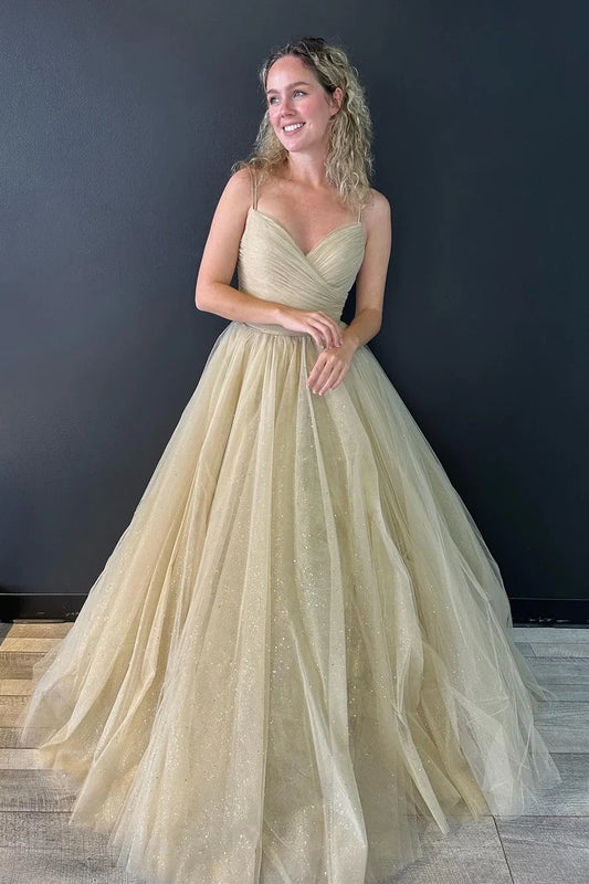 Surplice Lace-Up Prom Dress