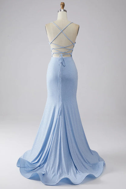 Sparkly Mermaid Prom Dress With Slit