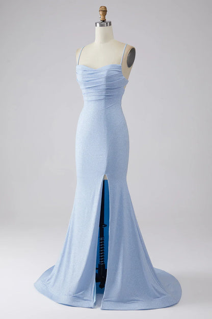 Sparkly Mermaid Prom Dress With Slit