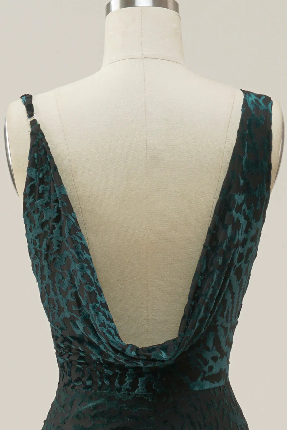 Mermaid V Neck Dark Green Velvet Long Prom Dress