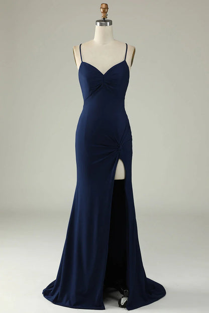 Mermaid Spaghetti Straps Prom Dress With Split Front
