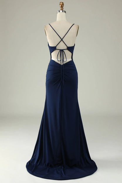 Mermaid Spaghetti Straps Prom Dress With Split Front
