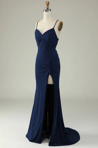 Mermaid Spaghetti Straps Prom Dress With Split Front