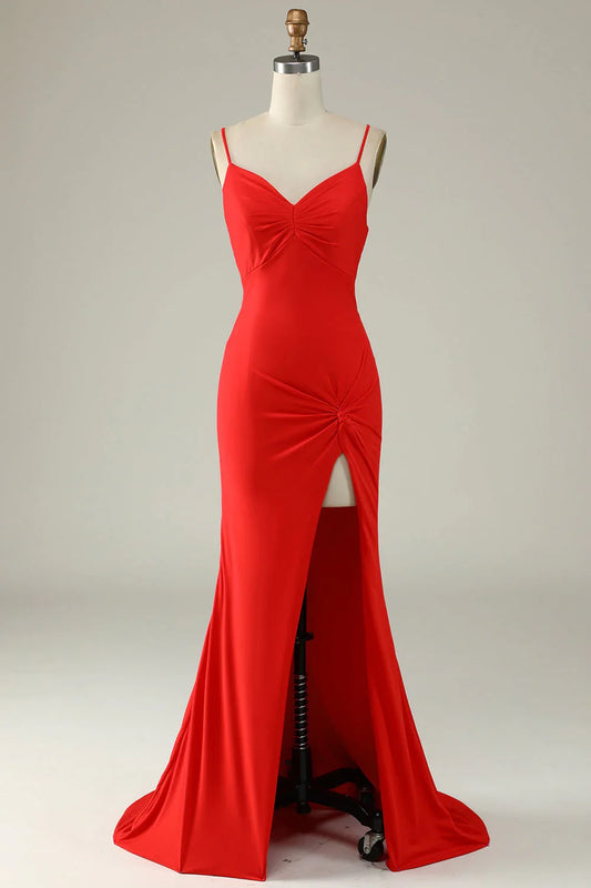 Mermaid Spaghetti Straps Prom Dress With Split Front