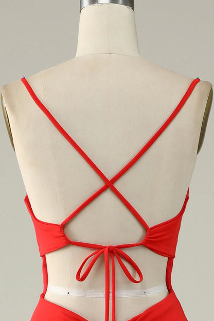 Mermaid Spaghetti Straps Prom Dress With Split Front