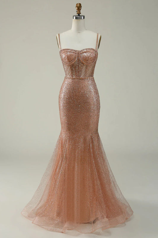 Mermaid Sweetheart Sequins Long Prom Dress
