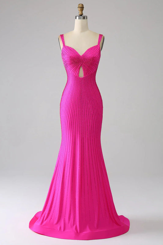 Sparkly Mermaid Prom Dress with Hollow-out