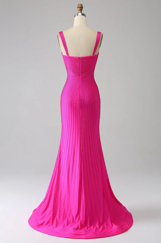 Sparkly Mermaid Prom Dress with Hollow-out