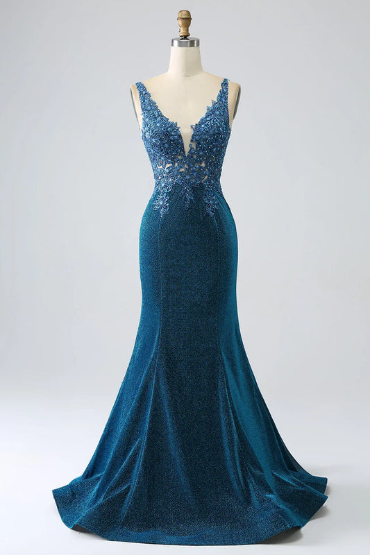 Glitter Mermaid Prom Dress With Beading