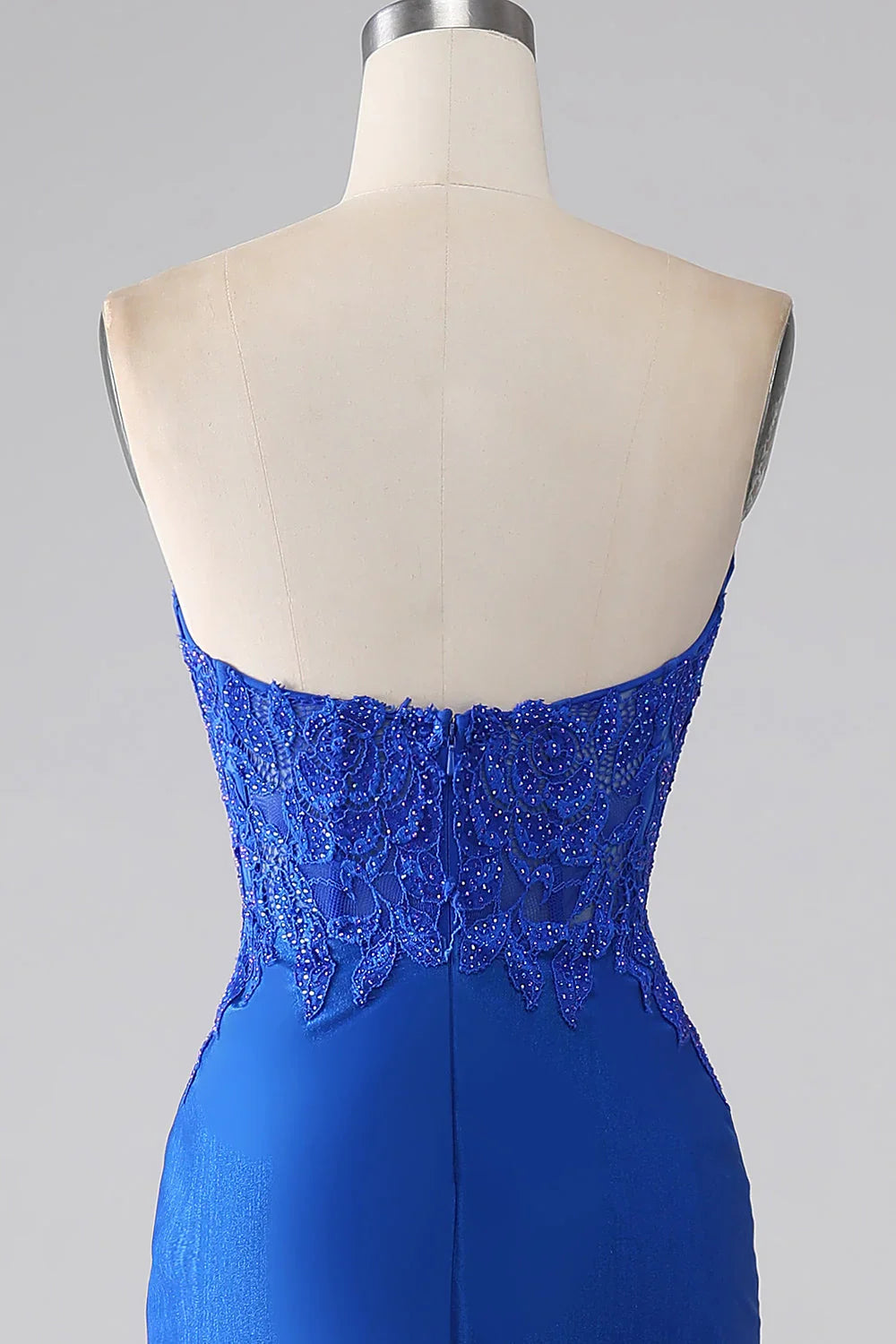 Mermaid Strapless Long Beaded Prom Dress With Appliques