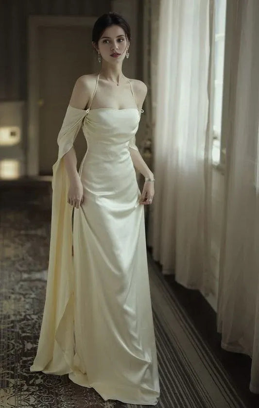 Water Sleeve Off-the-Shoulder Mermaid Long Prom Dress Sexy Evening