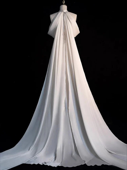 Dress Prom Dress Stores Gorgeous Halter Mermaid Long Prom Dress Light Wedding Dress with Train Party Dress Formal Women's Dresses