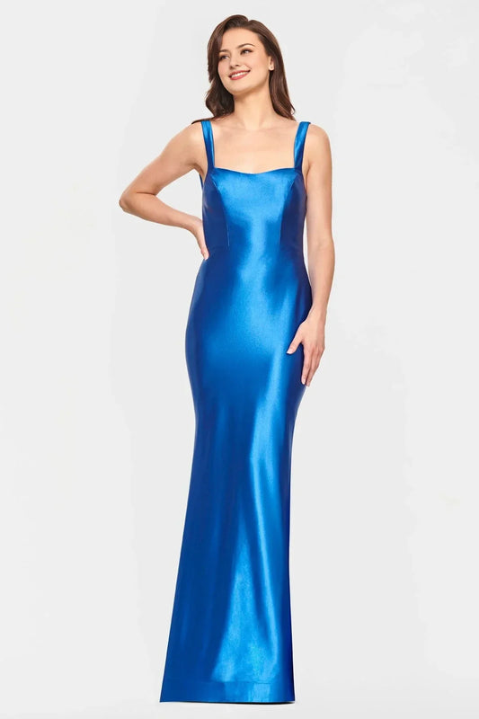 Dress Royal Blue Satin Masterpiece Square Nec Spaghetti Strap Satin Mermaid Fit And A Show Stopping Floor Length Hem Prom Dress