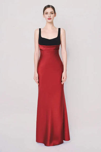Dress A-line Back Zipper Satin Floor Length Maxi Dress Sleeveless Elegant Regular Straps Backless Prom Dress