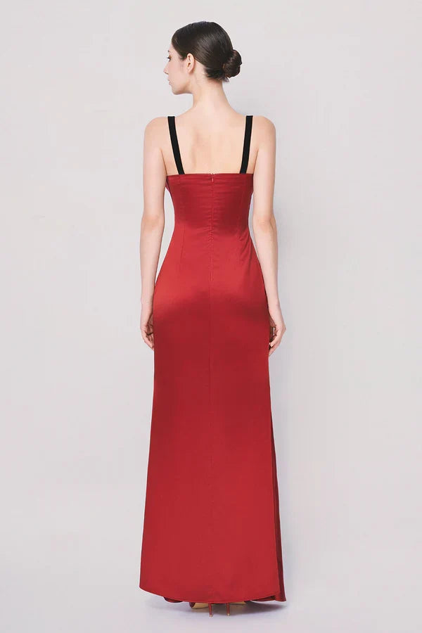 Dress A-line Back Zipper Satin Floor Length Maxi Dress Sleeveless Elegant Regular Straps Backless Prom Dress
