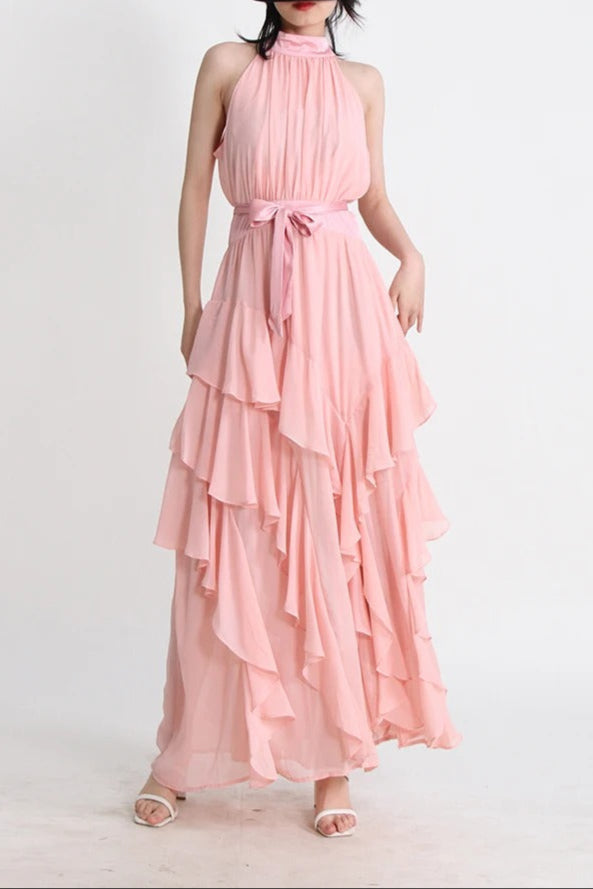 Dress A-line Slim Split Dresses For Women Stand Collar Sleeveless Female Fashion Prom Dress