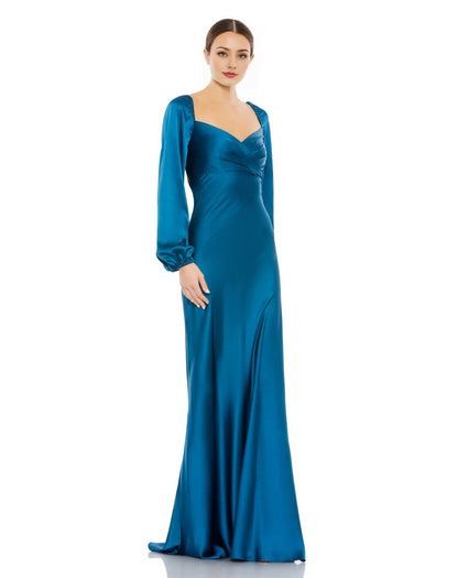 Dress A-line Sweetheart Simple Formal Prom Dress Elegant Long Sleeves Floor Length Open Back Evening Dress